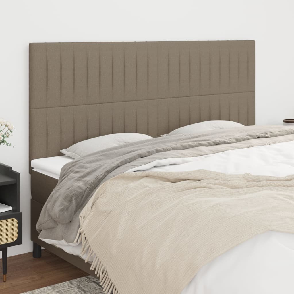 Lumarko Zagłówki do łóżka, 4 szt., taupe, 80x5x78/88 cm, tkanina