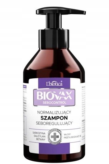 BIOVAX Sebocontrol Normalizujący szampon seboregulujący, 200ml