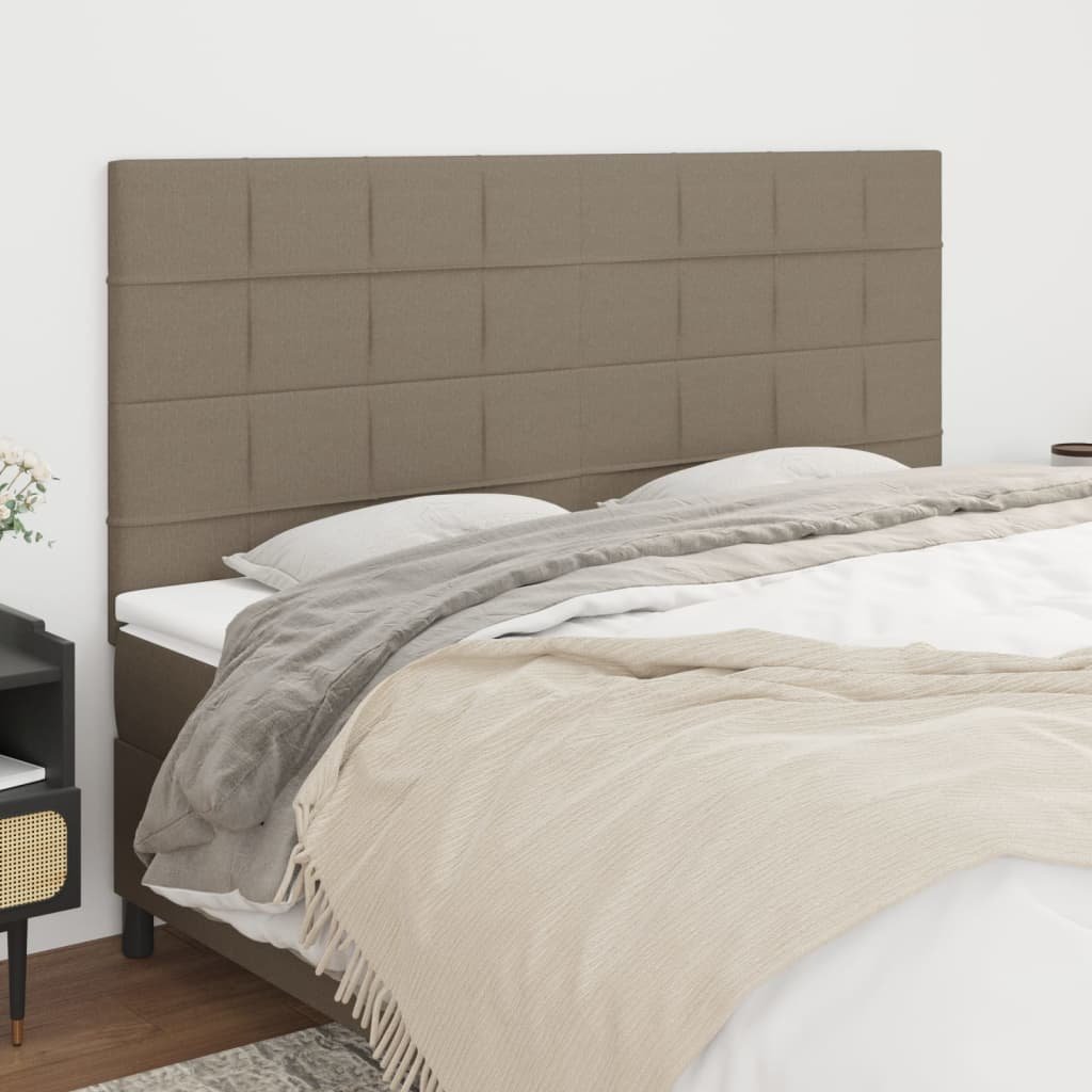 Lumarko Zagłówki do łóżka, 4 szt., taupe, 100x5x78/88 cm, tkanina