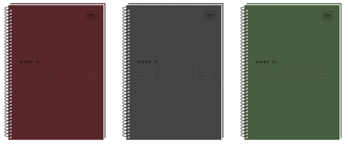 Kołozeszyt A5 50 Kartek KRATA 70g Karton Z Tłoczeniem Simple Interdruk