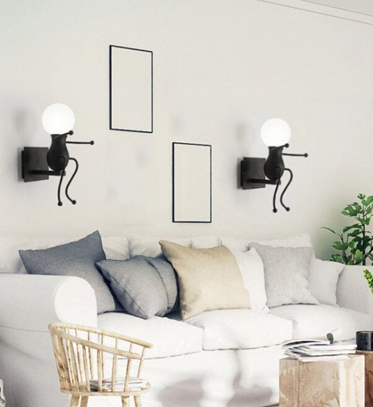 Lampa Ścienna/ Kinkiet Loft Pojedyńczy – Czarna, Typ Vi