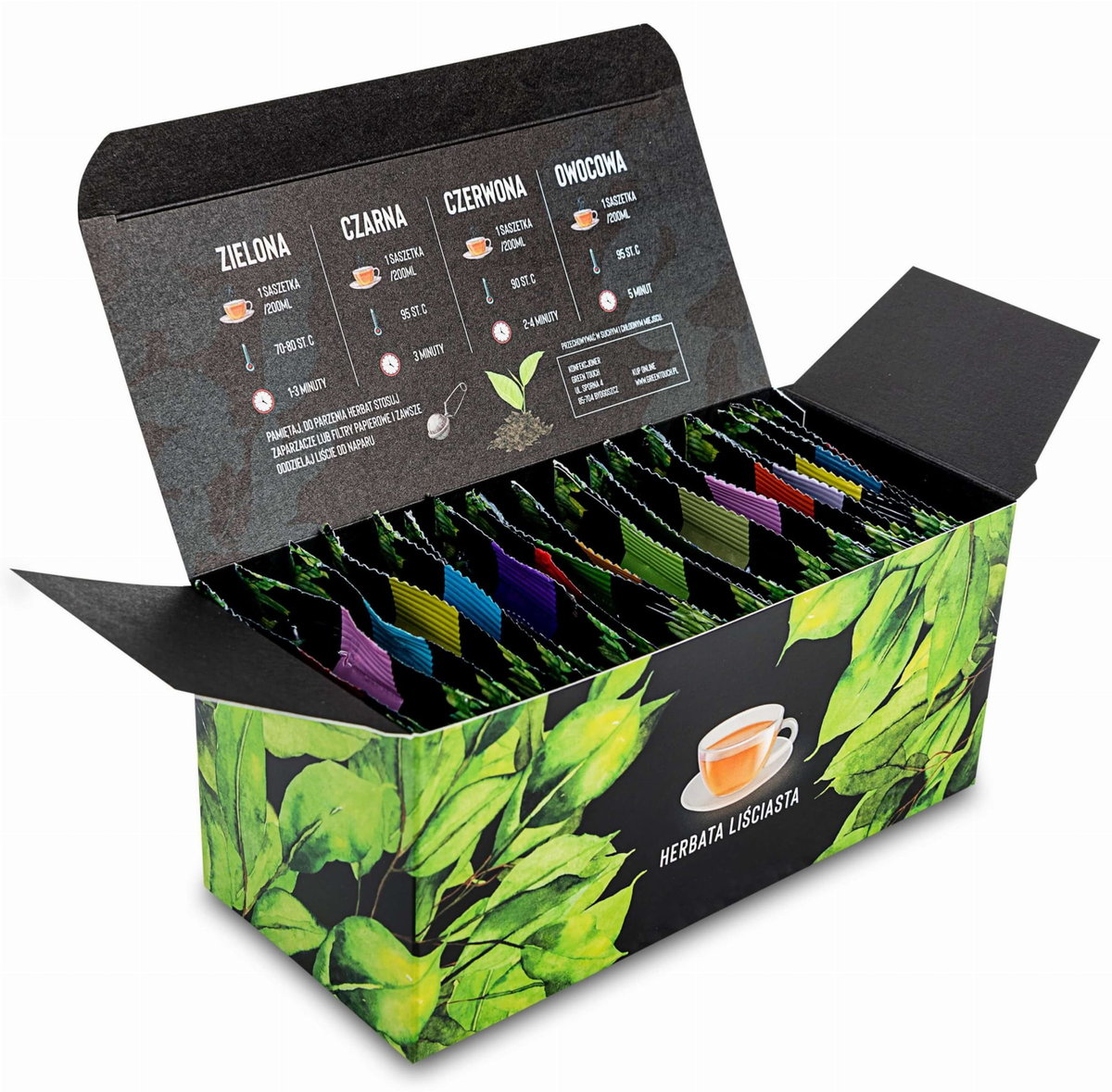 Zestaw Herbat 20 Sztuk Green Touch W Pudełku, Ekspozytorze
