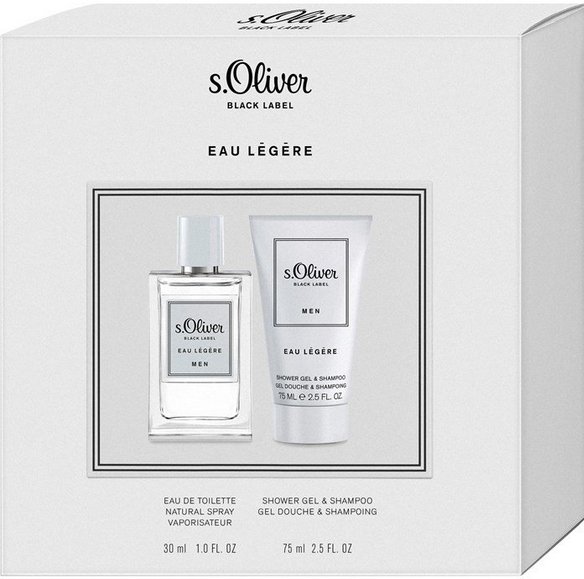 s.Oliver S.Oliver Black Label Eau Legere Set (Black Label Eau De Toilette, 30 ml + Black Label żel pod prysznic i szampon, 75 ml), 105 ml