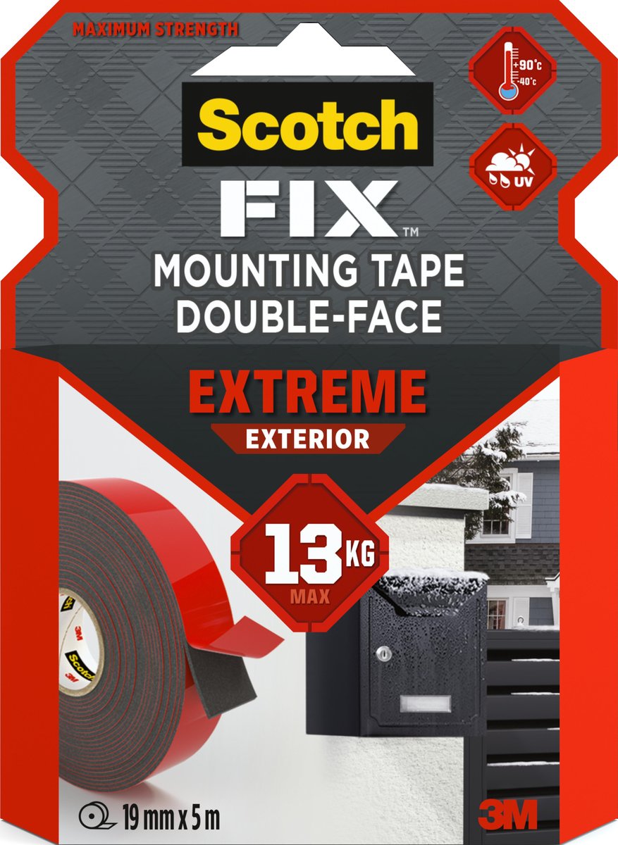 3M Taśma montażowa Scotch DxS) 5 m x 19 mm 40021950 1 Rolka(ek)