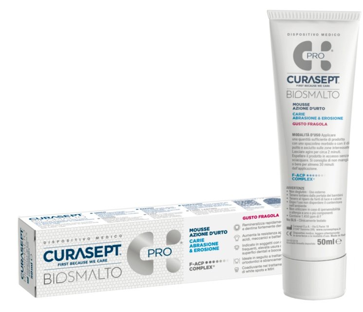 Curasept CURASEPT BIOSMALTO Mousse 50ml - mus intesnywnie wzmacniający zęby - TRUSKAWKOWY (E240)