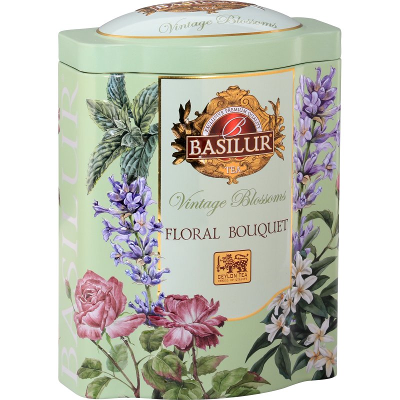 Basilur Floral Bouquet Herbata Zielona Cejlońska Lawenda Jaśmin Mięta Puszka – 100 G