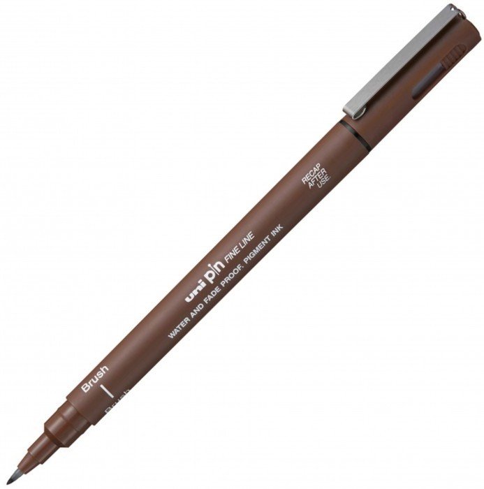 Cienkopis Kreślarski Uni-Pin Brush Sepia Uniball, 1 Sztuka