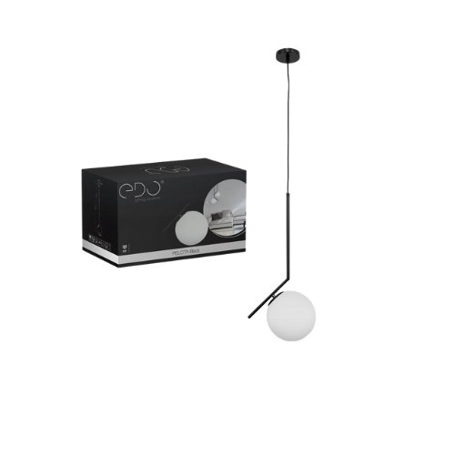 Lampa Wisząca Pelota Black E27 Biały Klosz  Edo777102