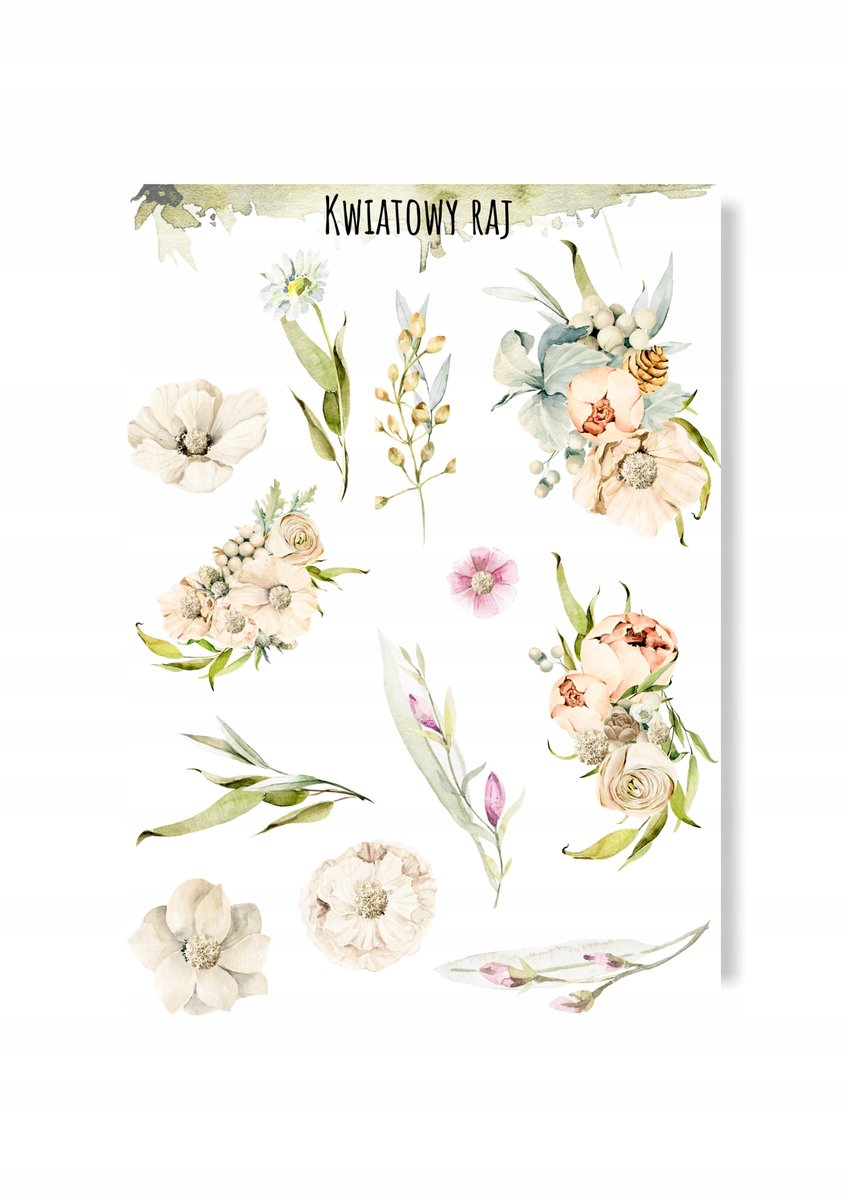 Naklejki Z Kwiatami Scrapbooking Planner Album