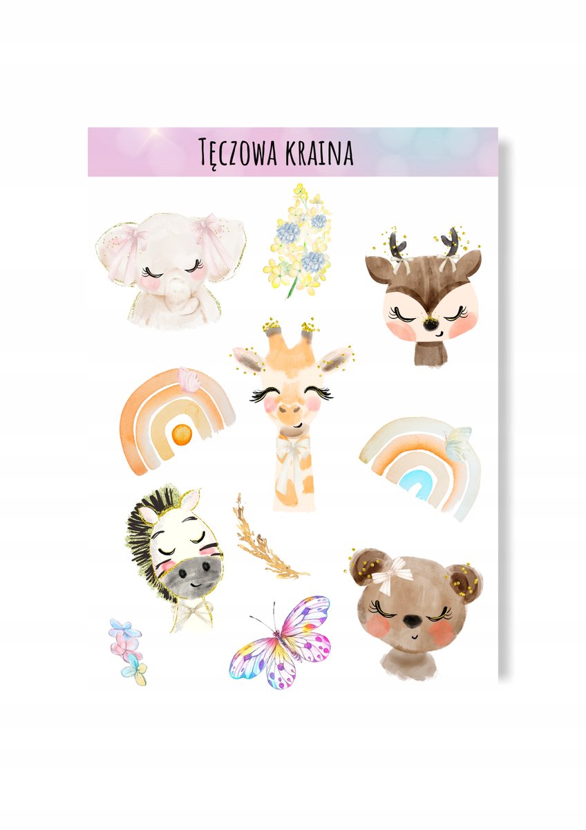 Naklejki Dla Dzieci Pastelowe Do Albumu Szkoły Miś