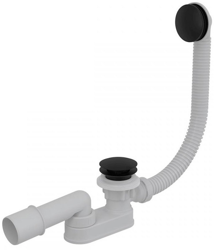 Alca plast SYFON WANNOWY L 57 CM + CLIK/CLAK , CZARNY-MAT AQ/A507BLACK