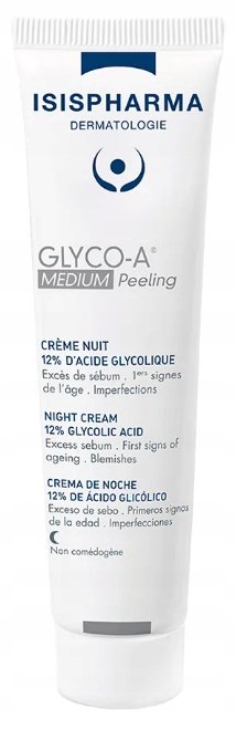 Isispharma Glyco-A Medium średni peeling - krem na noc z 12% kwasem glikolowym 30 ml