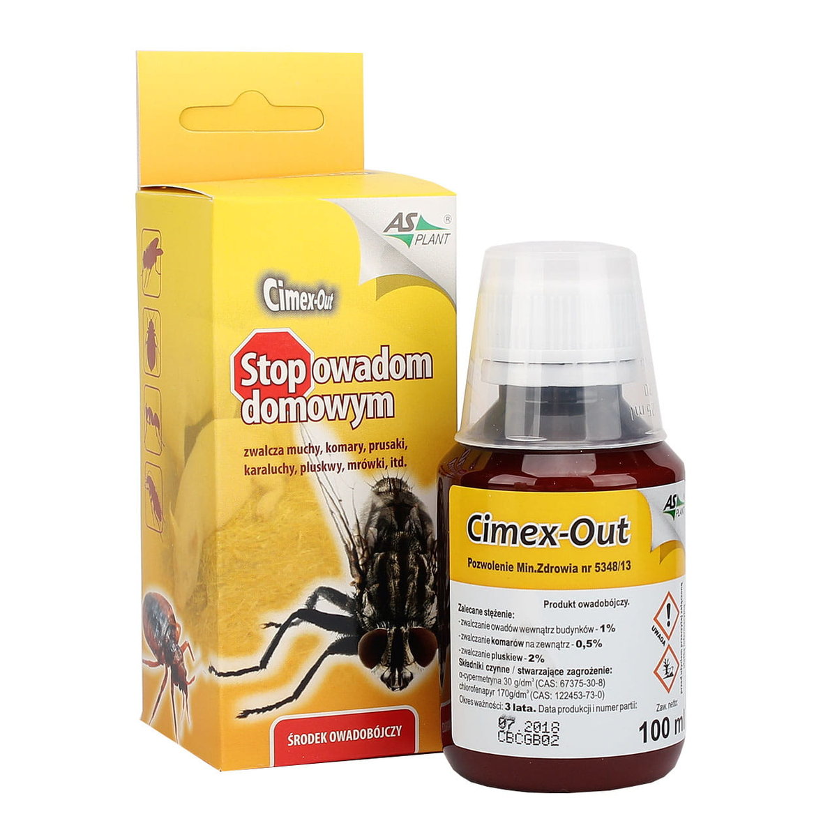Asplant Preparat Cimex out 100ml. Oprysk na komary, kleszcze, pluskwy, muchy.