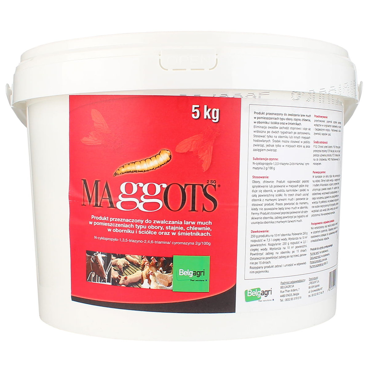 Fregata Maggots 5kg. Preparat na larwy much. Środek na muchy do chlewni, obory.
