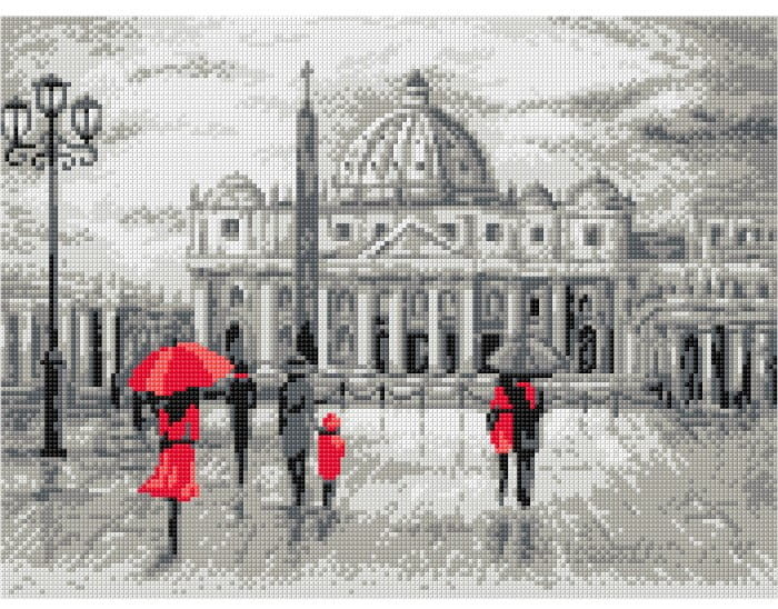 Zestaw Do Haftu Krzyżykowego Watykan (8046) 30X40