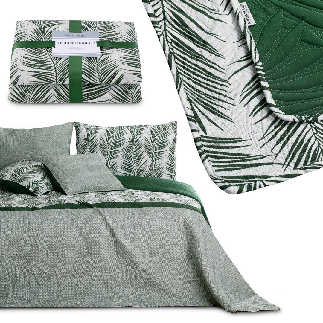 AmeliaHome - narzuta na łóżko zielona TROPICALBONAIRE rozmiar 240X260