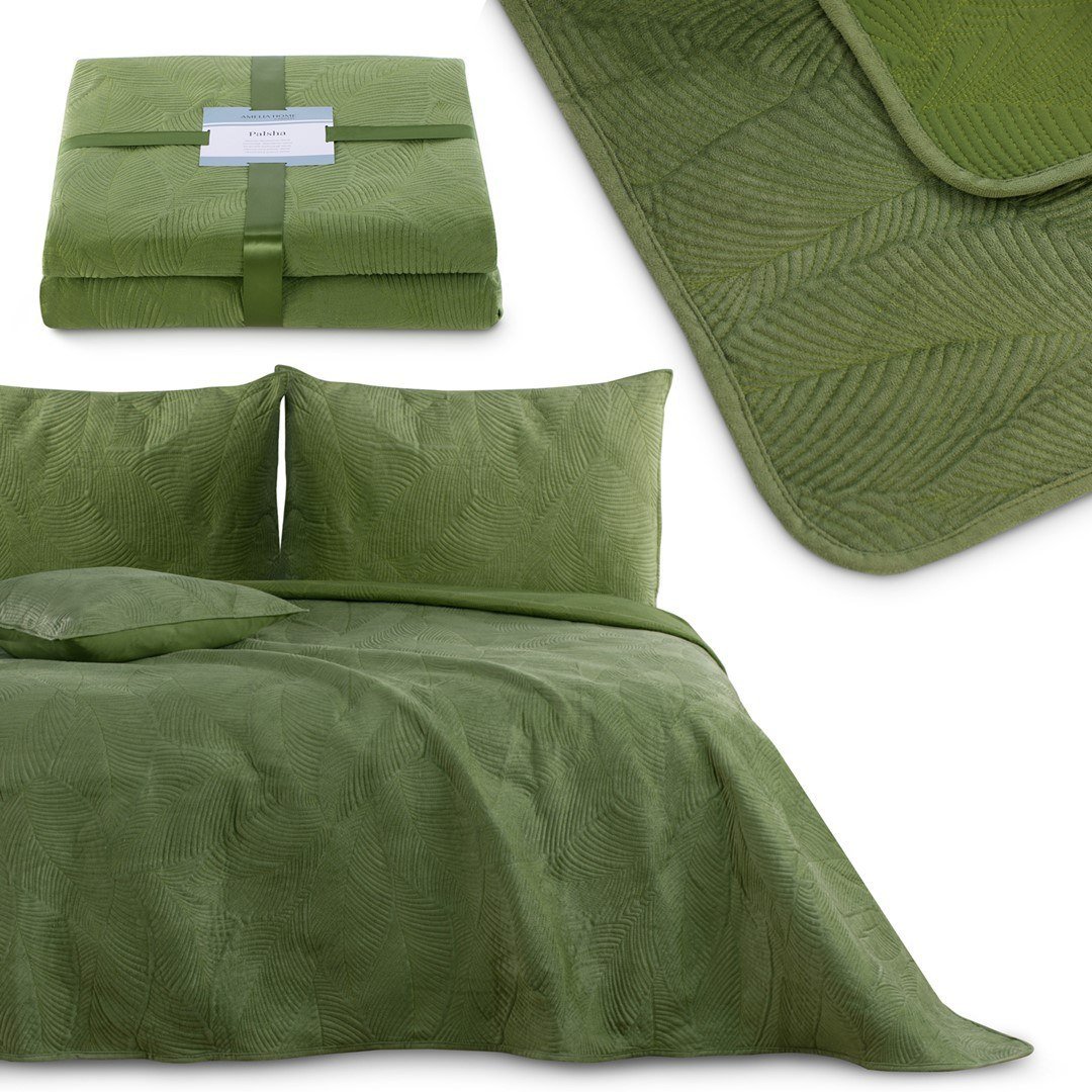 AmeliaHome - narzuta na łóżko zielona PALSHA rozmiar 170x210 cm.