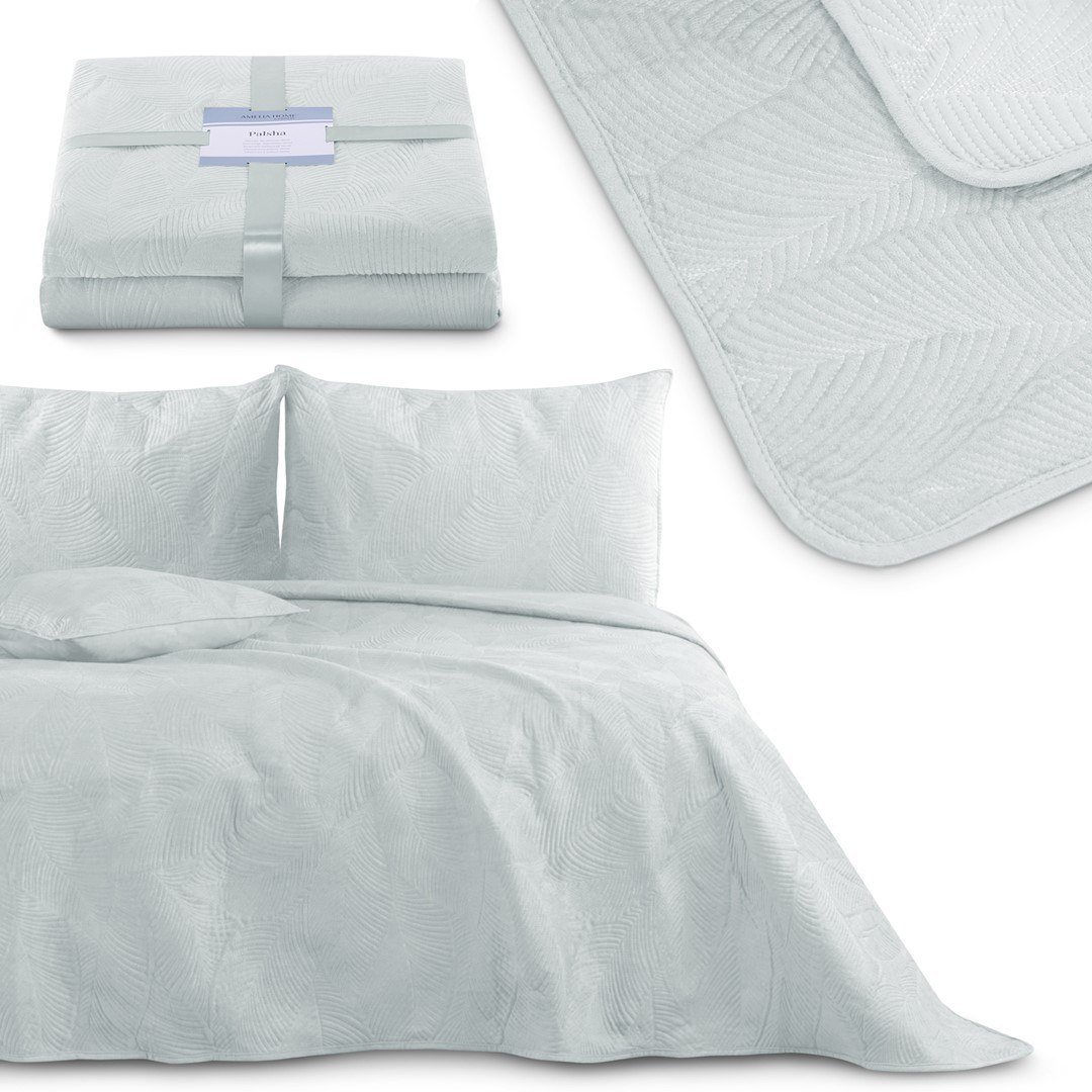 AmeliaHome narzuta na łóżko PALSHA srebrna 200x220