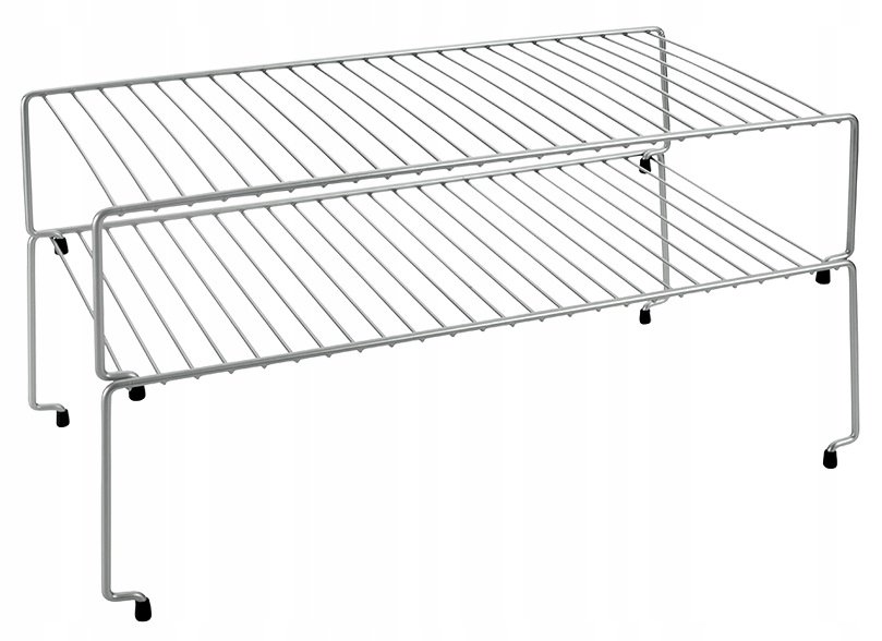 Metaltex kratka stojak, można układać w stos, w kolorze srebrnym, 2 sztuki 36.43.02