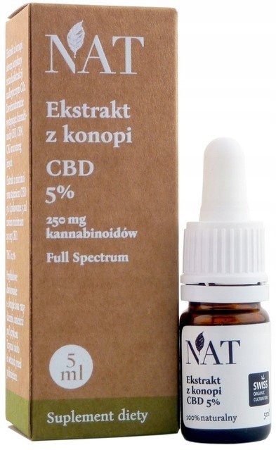 NAT (CBD) NAT Olejek - ekstrakt z konopi 5% CBD 5ml (mini) 21NACOLE04