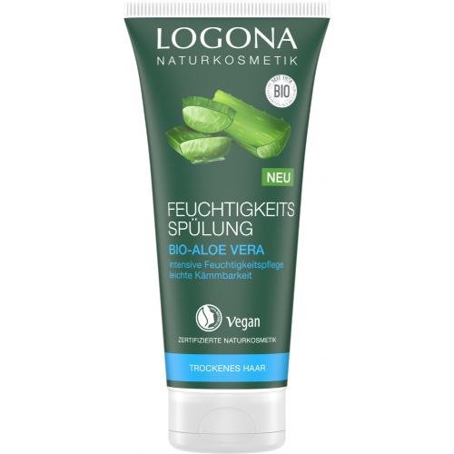 LOGONA Naturkosmetik Feuchtigkeits-Spülung Bio-Aloe Vera, Natürlicher Conditioner für trockenes Haar, Intensive Feuchtigkeit für weiche Haare, Verbesserte Kämmbarkeit, Vegan & silikonfrei, 200ml