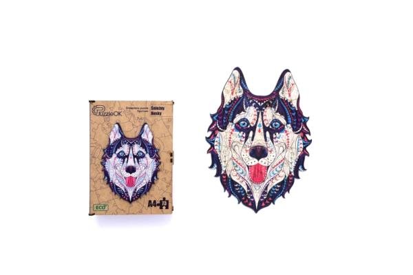 Puzzle Drewniane Śnieżny Husky Puza3-00902 (Pe9025)