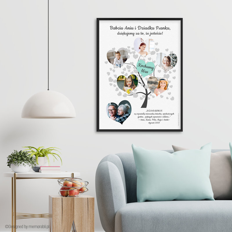 Prezent Dzień Babci Dziadka Plakat Ze Zdjęciami+ Ramka A3