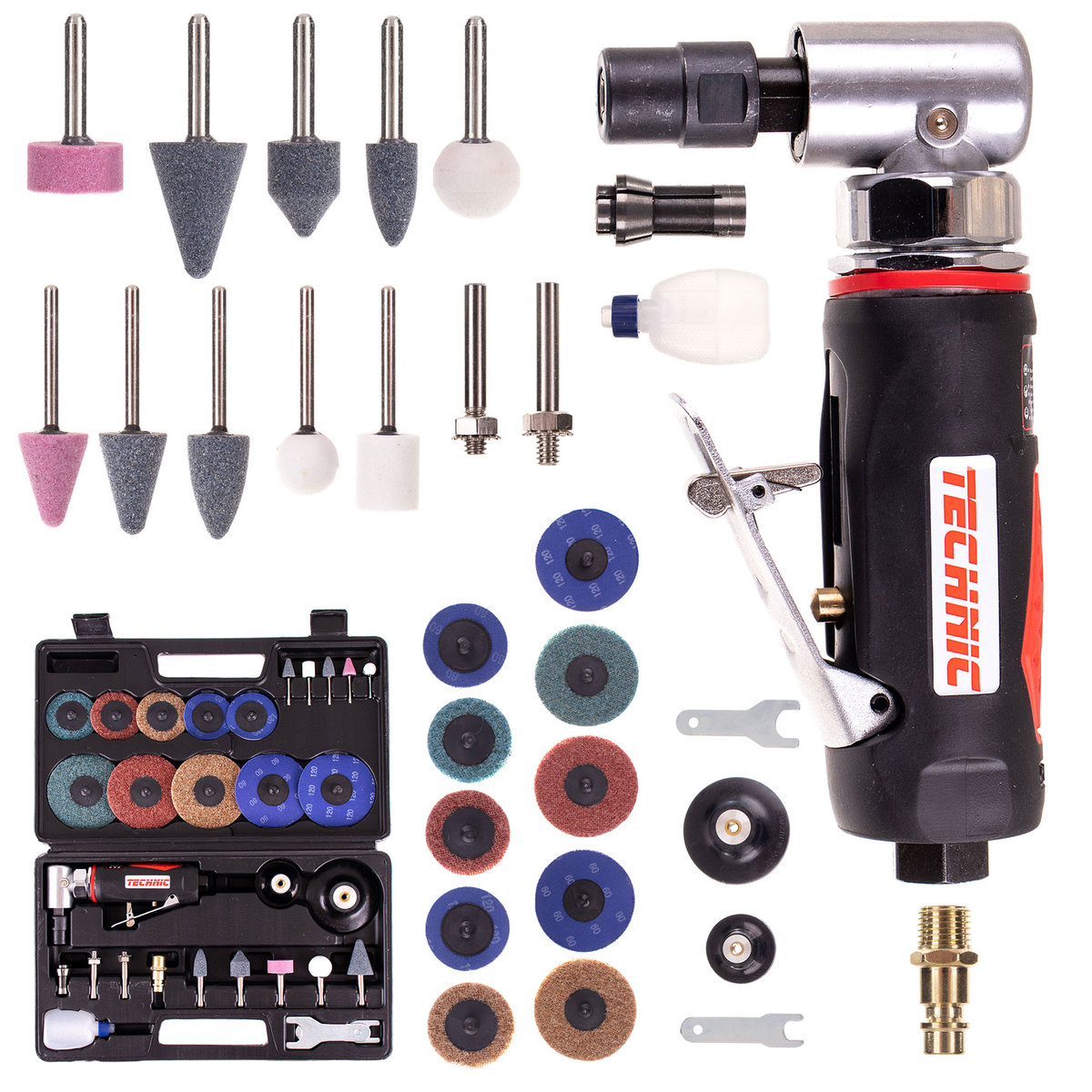 Szlifierka Pneumatyczna Kątowa + Zestaw Krążków