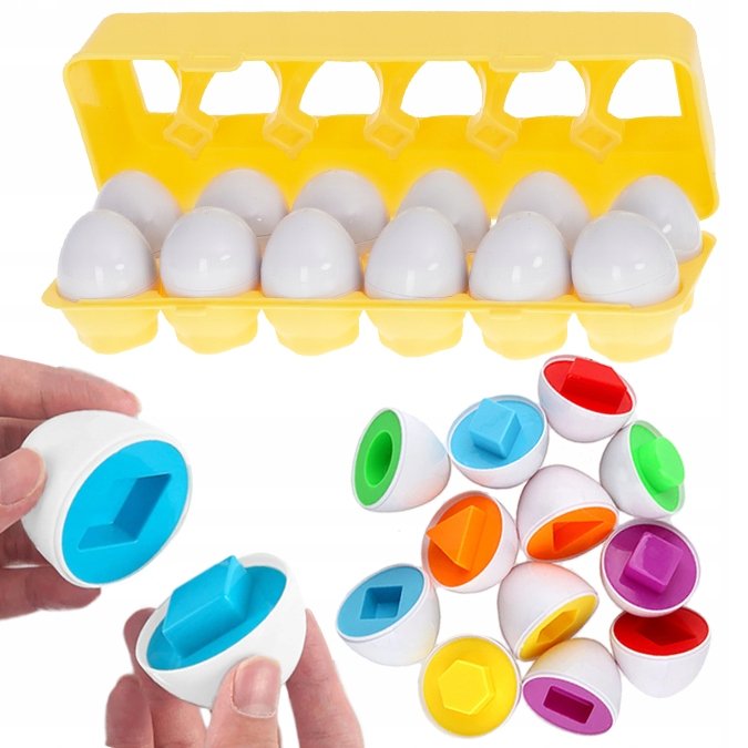 Puzzle Układanka Montessori Kształty Jajka Sorter