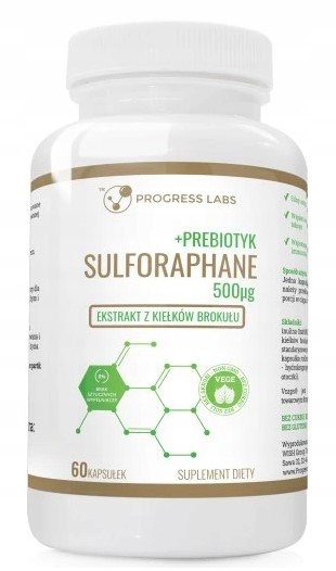 Progress Labs, Sulforafran z brokułu prebiotyk, 60 kaps.