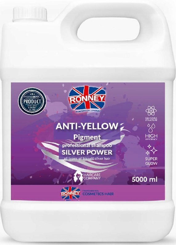 Ronney Anti-Yellow Silver Power Szampon neutralizujący żółte tony 5000 ml