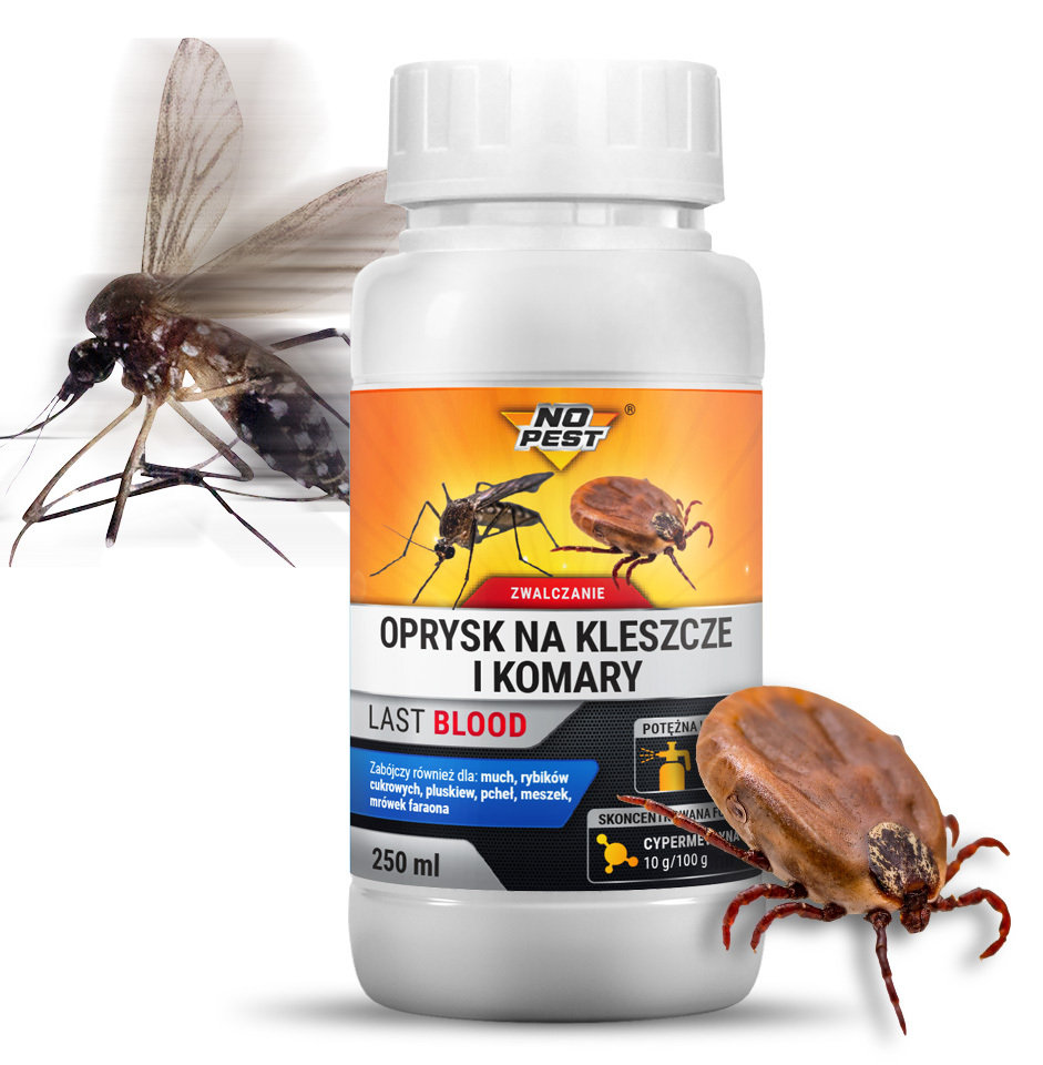 NO-PEST LAST BLOOD NO PEST oprysk na komary, kleszcze, muchy, mrówki i utrwalacz oprysku 250ml.