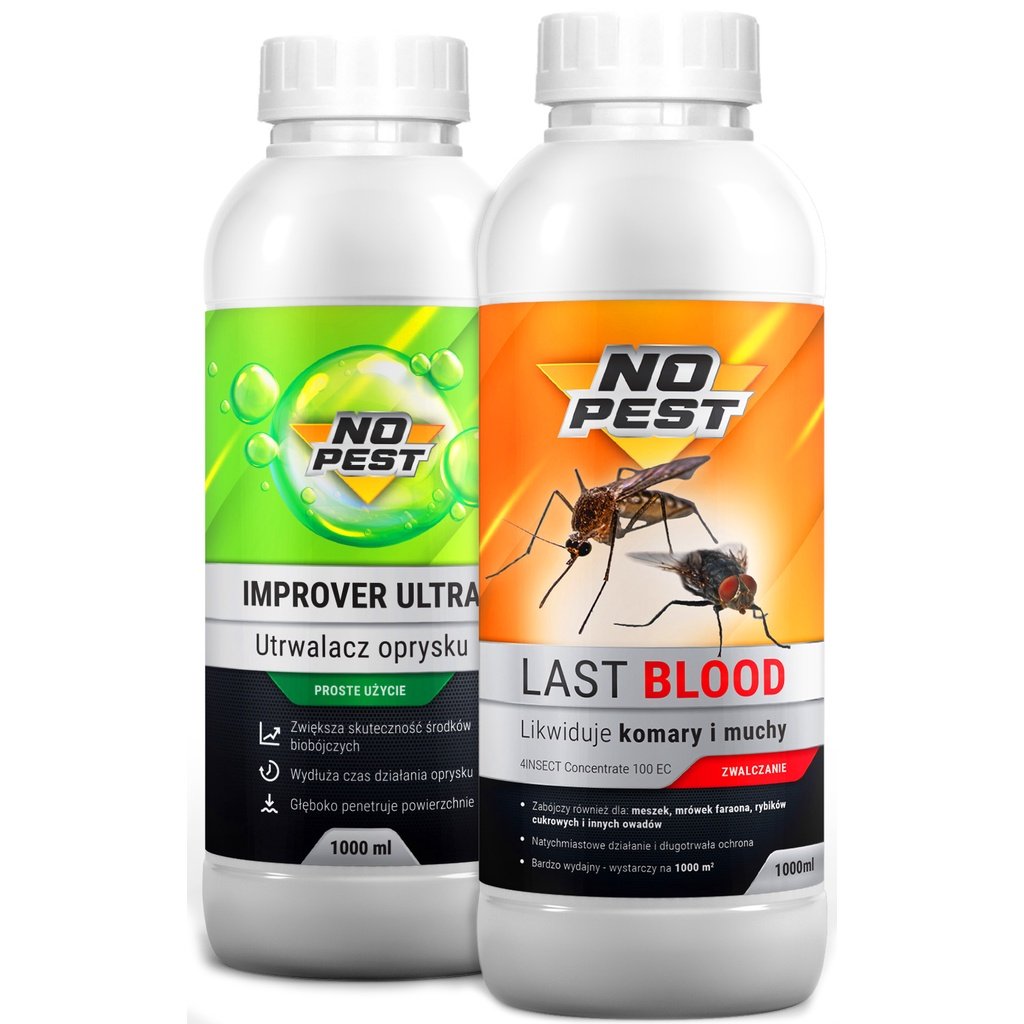 NO-PEST Oprysk na kleszcze, komary, muchy LAST BLOOD 1l + Bagosel 30ml i utrwalacz.