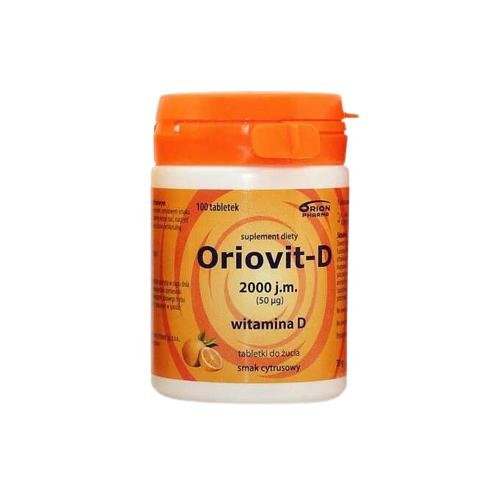 ORION PHARMA POLAND SP. Z O.O. Oriovit-D 2000 j.m. (50mcg) smak cytrusowy 100 tabletek 3211321