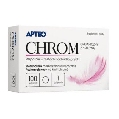 Synoptis Chrom Organiczny z niacyną APTEO tabletki, 100 sztuk Wysyłka kurierem tylko 10,99 zł