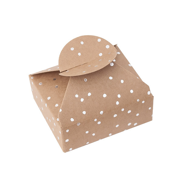 Pudełka składane Candy Box kropeczki 6 x 7.5 x 2.5 cm srebrne 4 szt.