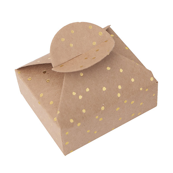 Pudełka składane Candy Box kropeczki 6 x 7.5 x 2.5 cm złote 4 szt.