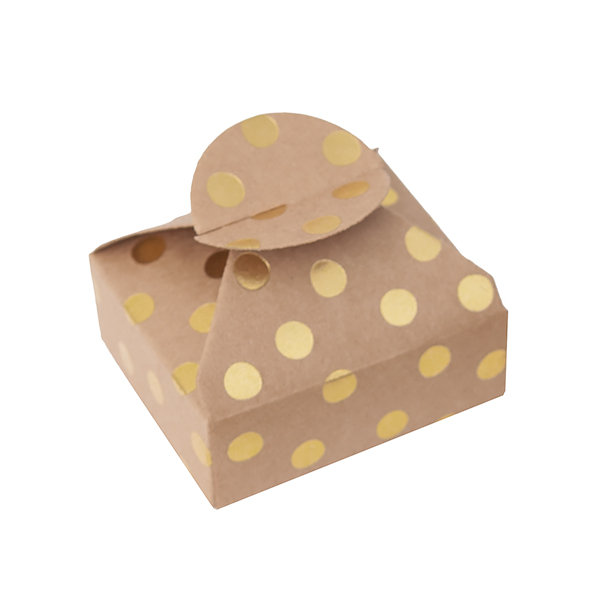 Pudełka składane Candy Box kropki 6 x 7.5 x 2.5 cm złote 4 szt.