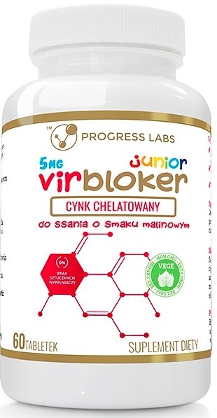 Progress Labs Progress Labs Virbloker Junior Cynk 5 mg 60 tabletek do ssania 3683561