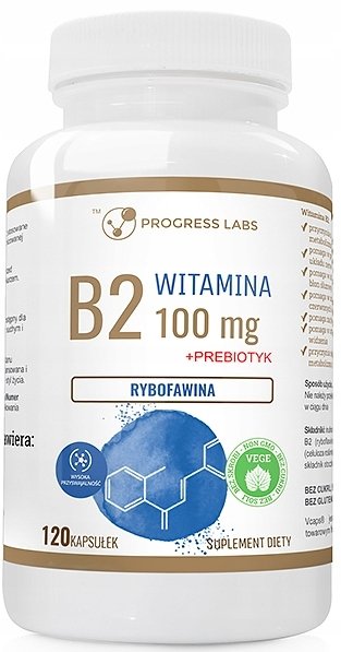 Progress Labs, Witamina B2 + Prebiotyk, 120 kaps.