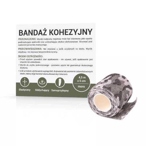 Paso TRADING Bandaż kohezyjny 4,5m x 5cm moro, 1 sztuka