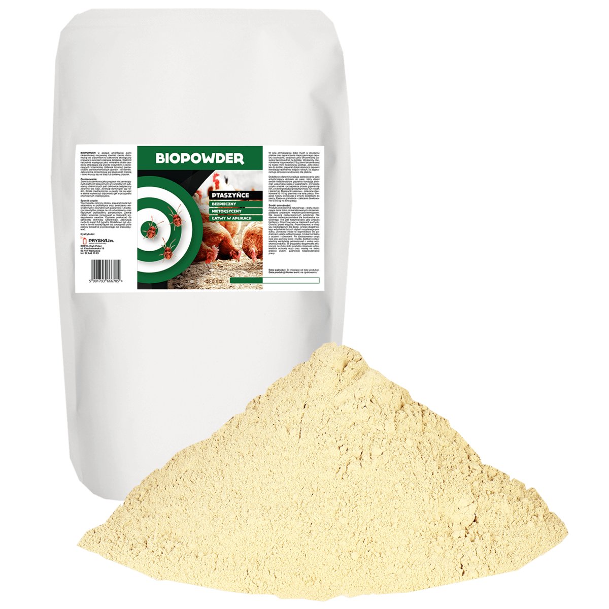 Biopowder Ekologiczny Preparat Do Zwalczania Ptaszyńca Kurzego Za Pomocą Opylania 20 Kg