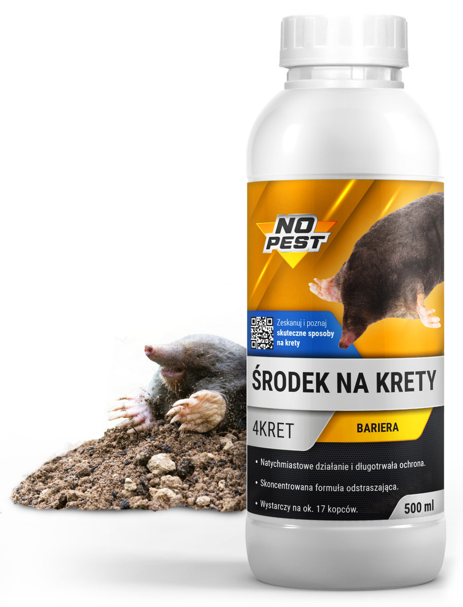 Preparat NO PEST na Krety 500ml Bariera Płyn Środek na Krety Nornice Ryjówki Gryzonie