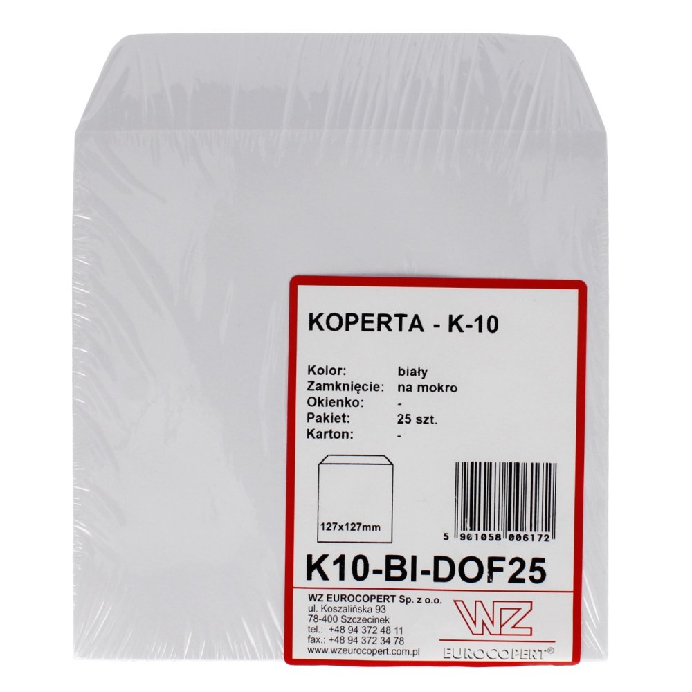 Koperty koperta na CD 25 Sztuk bez okienka 127x127