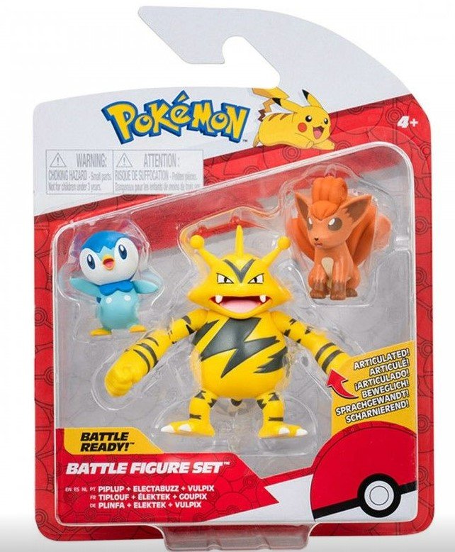 PKW - Battle Figure Set (3PK: Piplup, Vulpix, Electabuzz) W13
