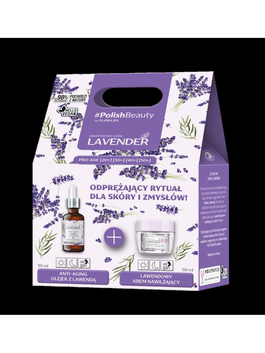 Floslek Floslek XMASS -Zestaw Lavender (Krem na dzień i na noc 50ml + Olejek z lawendą 30ml)