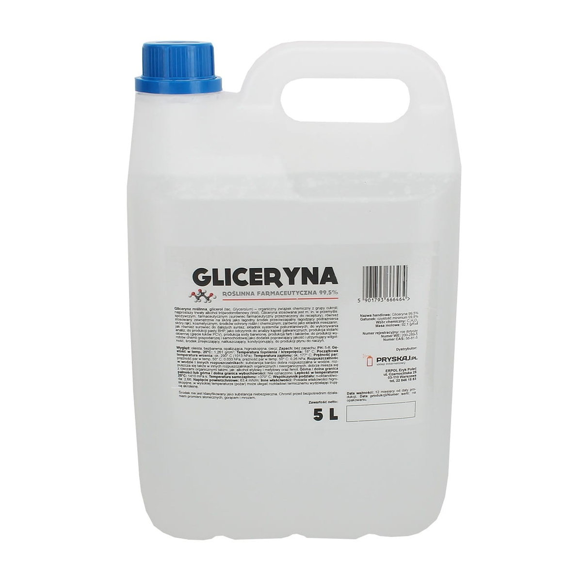 Gliceryna Roślinna 99,5% Uniwersalne Zastosowanie 5 L