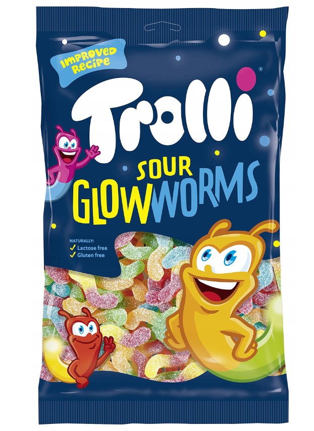 Trolli, kwaśne żelki Robaki Świetliki, 1 kg