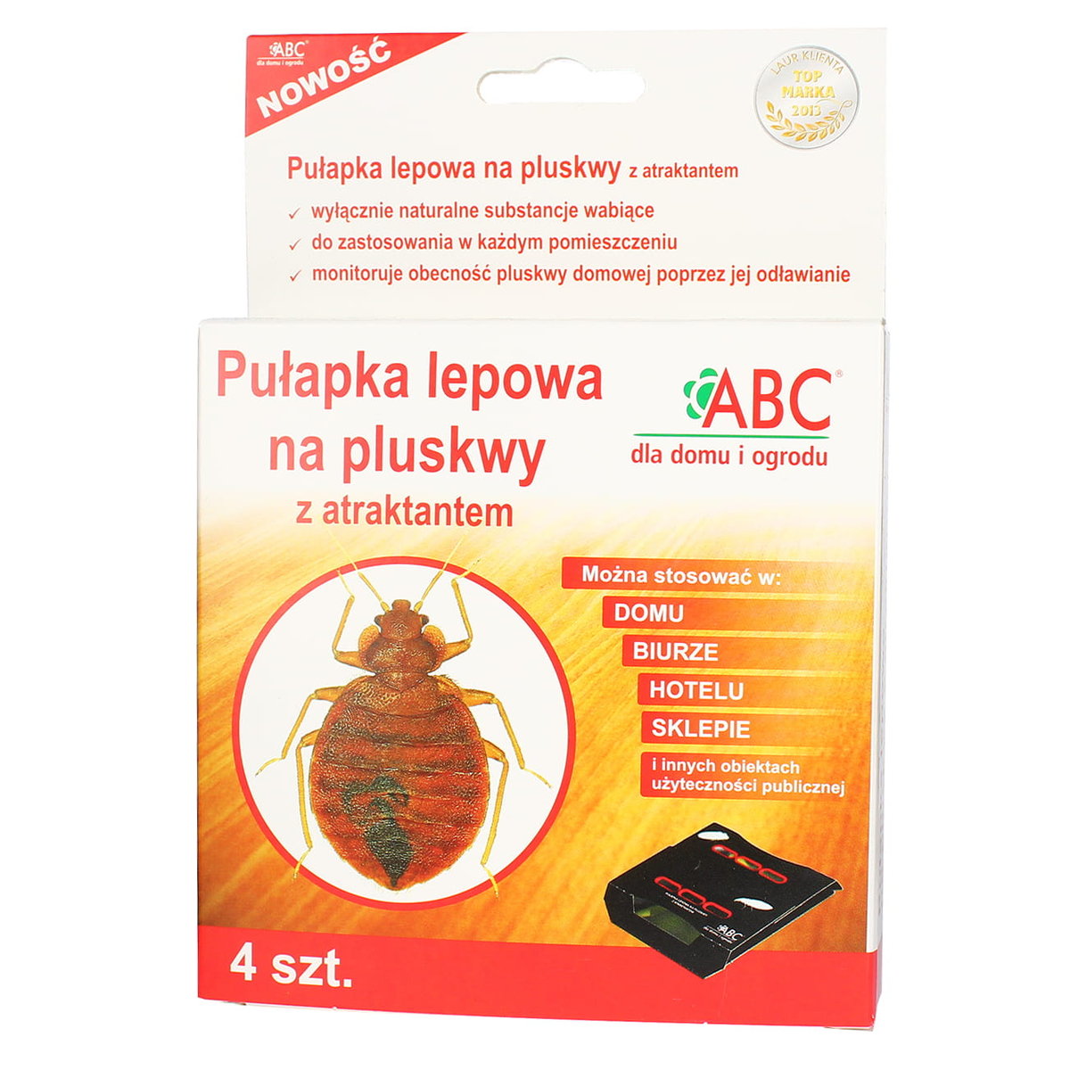 ABC pułapka lepowa wabiąca na Pluskwy 4 sztuki Lep