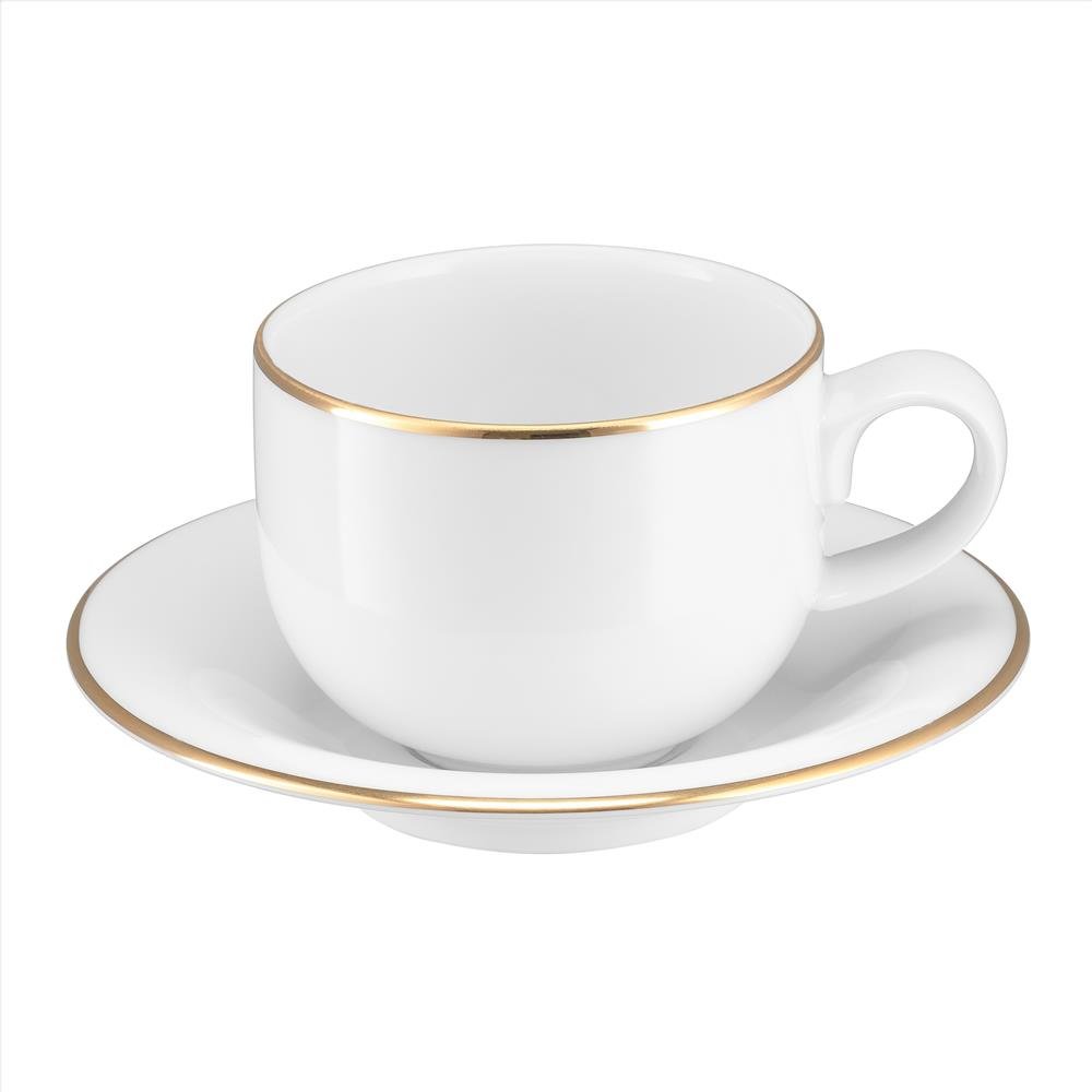 Filiżanka 230 Ml Porcelanowa Ze Spodkiem Plus Gold Villa Italia